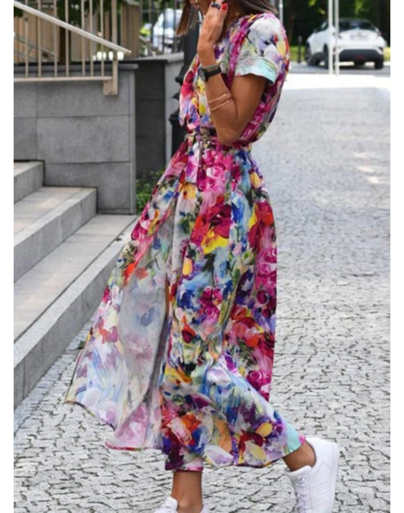 Robe Élégante à Imprimé Floral - Collier GRATUIT | Glow-Chica™