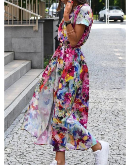 Robe Élégante à Imprimé Floral - Collier GRATUIT | Glow-Chica™